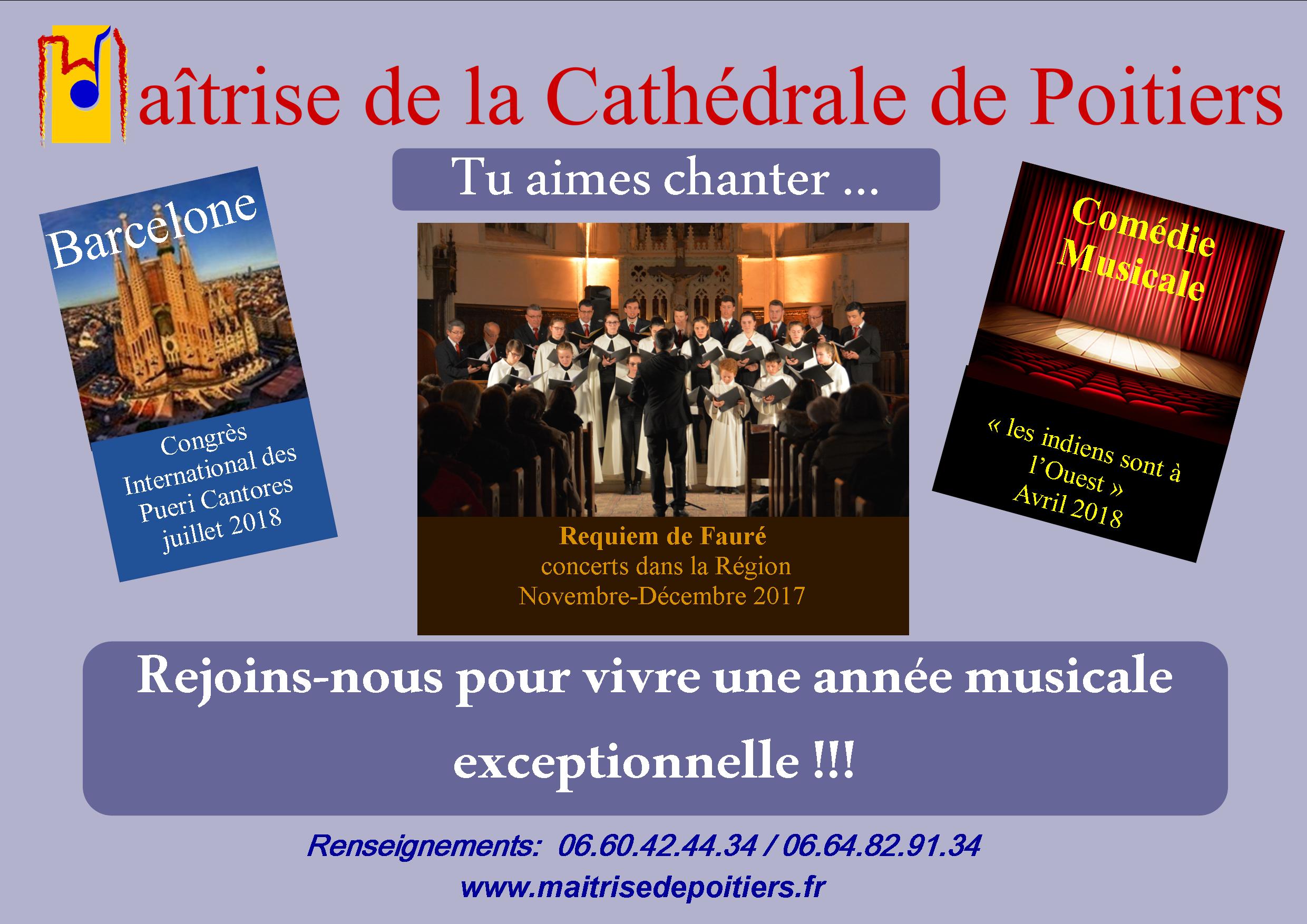 recrutement de la Maîtrise de la Cathédrale de Poitiers